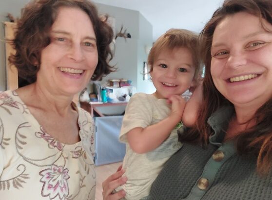 Grandmother with grandson and daughter